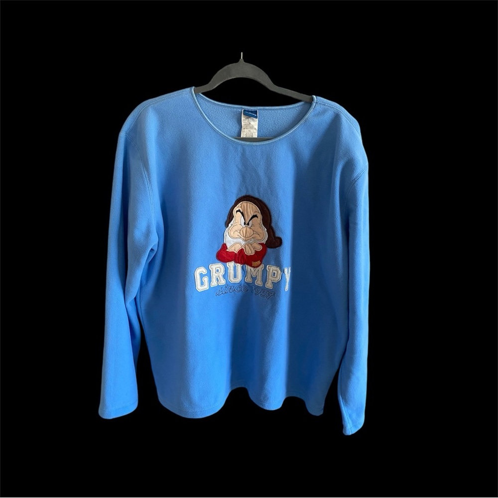 VTG Grumpy Since 1937 Mens Disney Extra‎ Large Blue Fleece Sweater Jacket